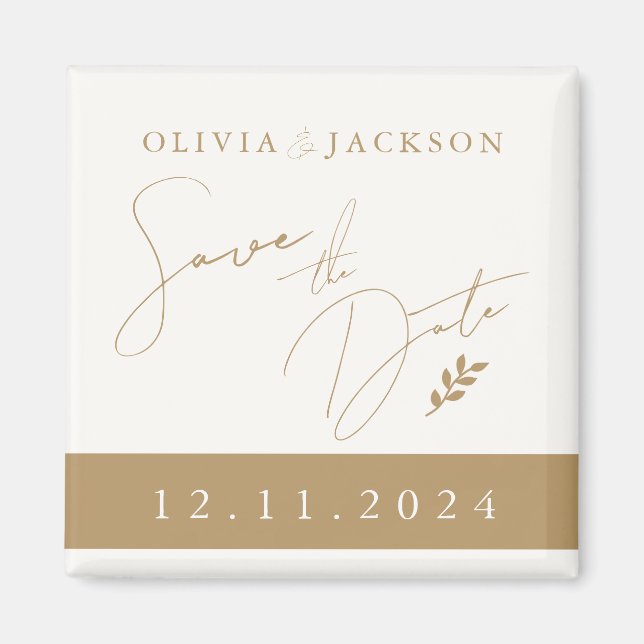 Gold Chic Save the Date Magnet (Front)