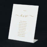 Gold Chic Script Table Number Seating Chart Pedestal Sign<br><div class="desc">These elegant gold and white signature script table number seating chart signs are perfect for all celebrations. Designed by Thisisnotme©</div>