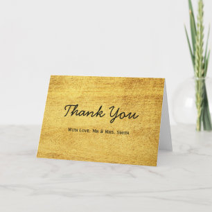Gold Chic Stylish Font Thank You Foil