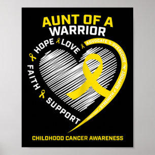 Gold Childhood Cancer Awareness Aunt Niece Nephew Poster