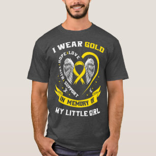 Gold Childhood Cancer Awareness Daughter Little Gi T-Shirt