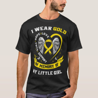 Gold Childhood Cancer Awareness Daughter Little Gi T-Shirt