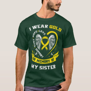 Gold Childhood Cancer Awareness Items Sister Men W T-Shirt