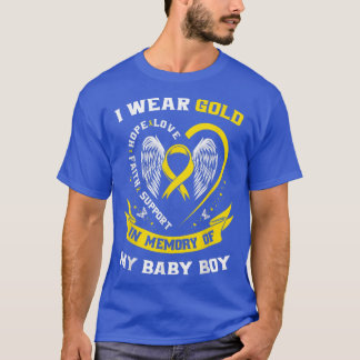 Gold Childhood Cancer Awareness Son Baby Boy In Me T-Shirt