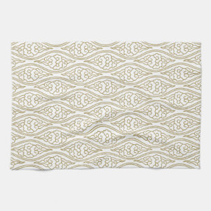 Gold Chinese Clouds Pattern Kitchen Towel