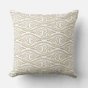 Gold Chinese Clouds Pattern Pillow