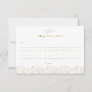 Gold Chinese Clouds Wedding Advice Cards