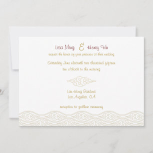 Gold Chinese Clouds Wedding Invitations