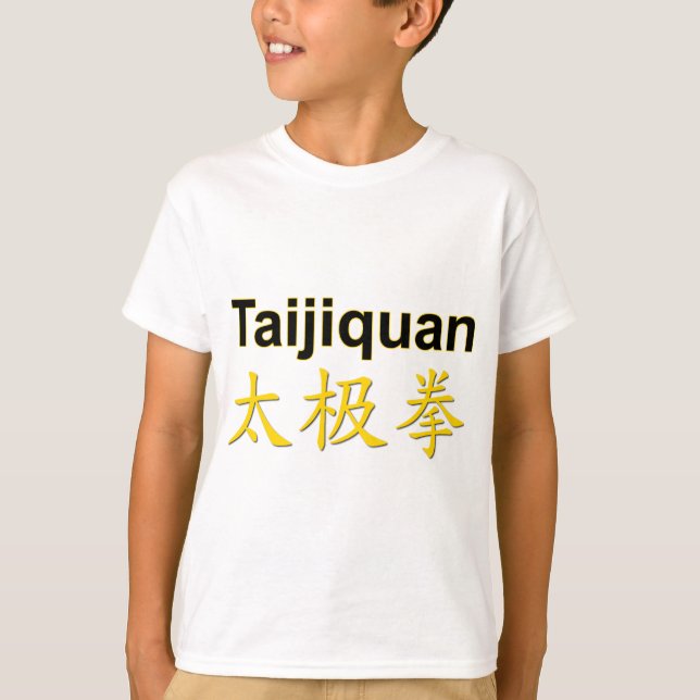 Gold Chinese Taijiquan Tai Chi Chuan Characters T-Shirt (Front)