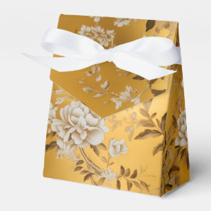 Gold Chinoiserie Floral Favor Box