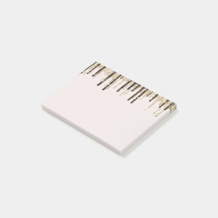 Gold Chocolate Ice Cream Glitter Drips Birthday Post-it Notes