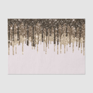 Gold Chocolate Ice Cream Glitter Drips Birthday Tissue Paper