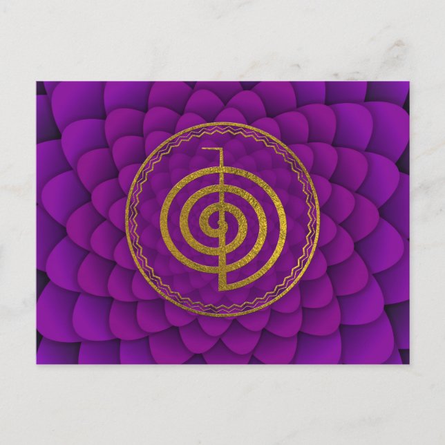 Gold  Choku Rei Symbol on lotus Postcard (Front)