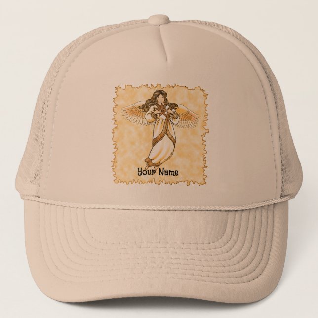 Gold Christian Angel  Trucker Hat (Front)
