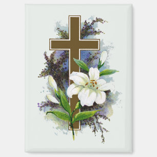 Gold Christian Cross Magnet
