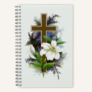 Gold Christian Cross Notebook
