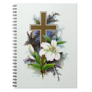 Gold Christian Cross Notebook