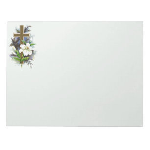 Gold Christian Cross Notepad
