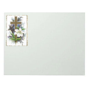 Gold Christian Cross Notepad
