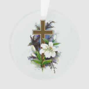 Gold Christian Cross Ornament