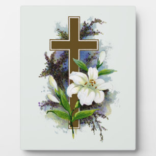 Gold Christian Cross Plaque