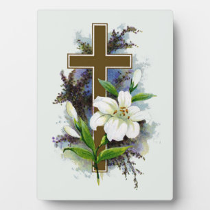 Gold Christian Cross Plaque