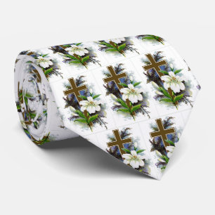 Gold Christian Cross Tie