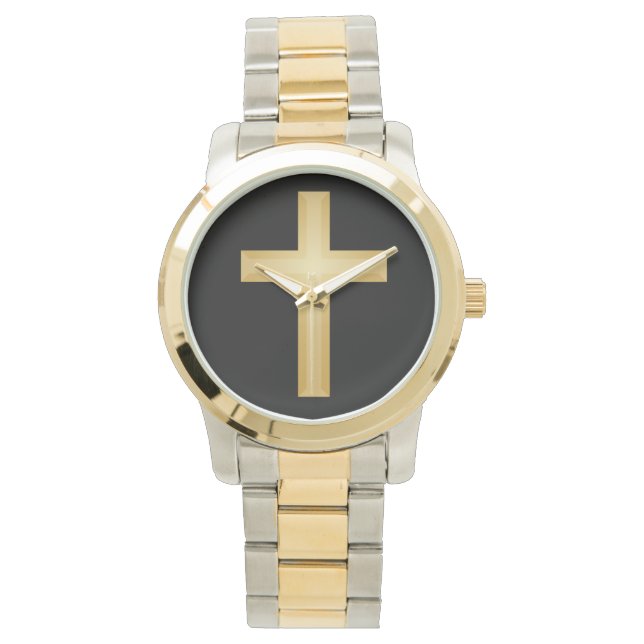 Gold Christian Cross Watch (Front)