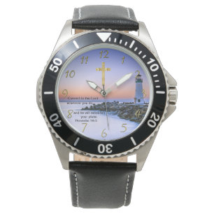 Gold Christian Faith cross with Where I go today,  Watch