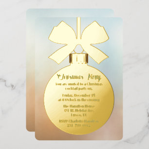 Gold Christmas Ball Ornament Holiday