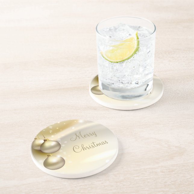 Gold Christmas Balls on Gold Coaster (Side)
