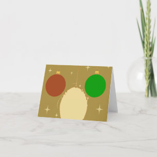 Gold Christmas Baubles Greeting Card Folded