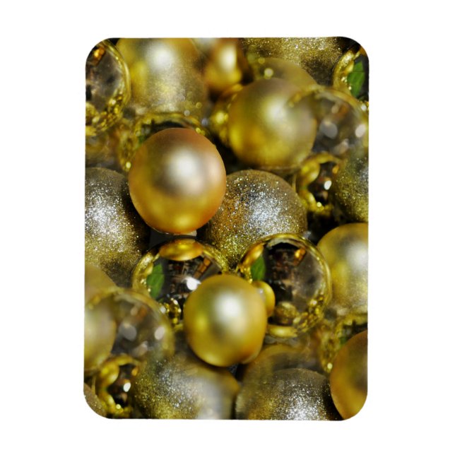 Gold Christmas Baubles Magnet (Vertical)