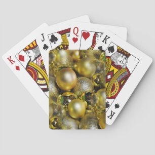 Gold Christmas Baubles Playing Cards