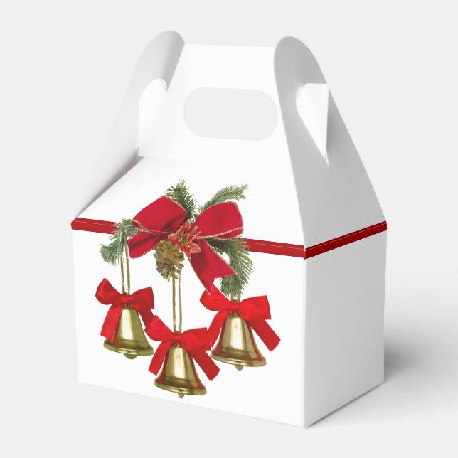 Gold Christmas Bells Favour Box (Front Side)