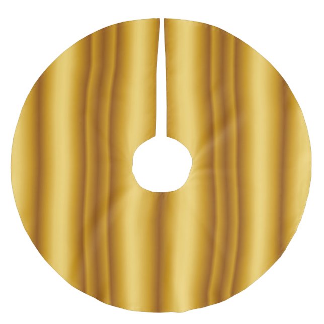 Gold Christmas Brushed Polyester Tree Skirt (Front)