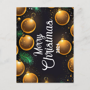 Gold Christmas - Cartes Pour Fêtes Annuelles Holiday Postcard