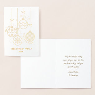 Gold Christmas Decoration Balls Non-Photo Foil Card