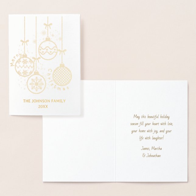 Gold Christmas Decoration Balls Non-Photo Foil Card (Display)