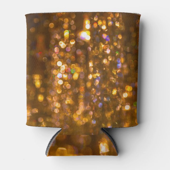 Gold Christmas: Defocused Abstract Background Can Cooler (Front)