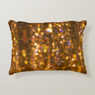 Gold Christmas: Defocused Abstract Background Decorative Cushion