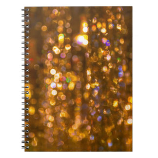 Gold Christmas: Defocused Abstract Background Notebook
