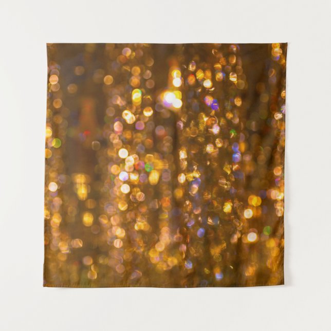 Gold Christmas: Defocused Abstract Background Tapestry (Front)