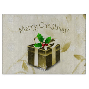 Gold Christmas Gift Cutting Board