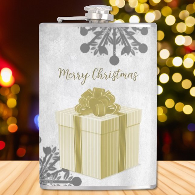 Gold Christmas Gift Holiday Flask (Gold Christmas Gift Holiday Flask)