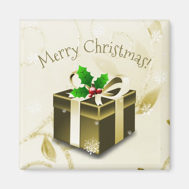 Gold Christmas Gift Magnet (Front)