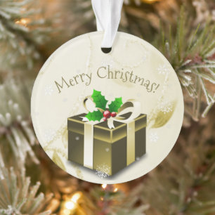 Gold Christmas Gift Ornament