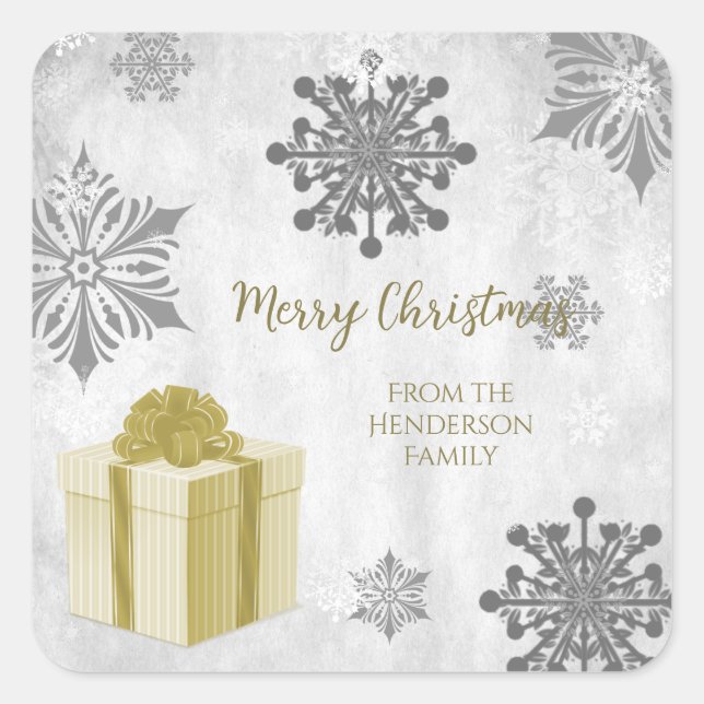 Gold Christmas Gift Sticker (Front)