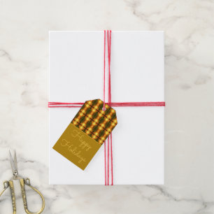 Gold Christmas Gift Tag With Red Twine