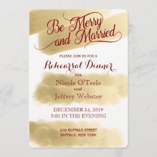 Gold Christmas Holiday Rehearsal Invitation